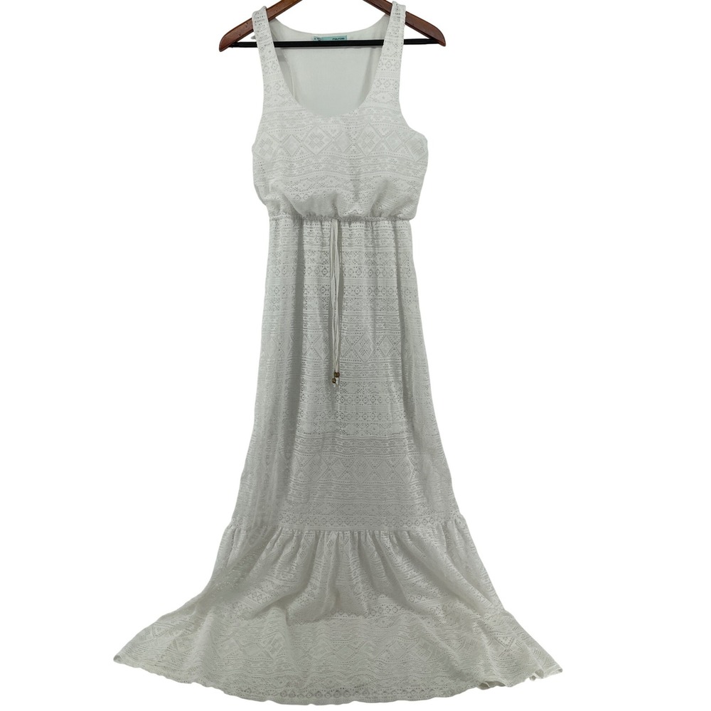 Maurices Maxi Dress Womens Small White‎ Lace Cottagecore Beachy Boho Coastal